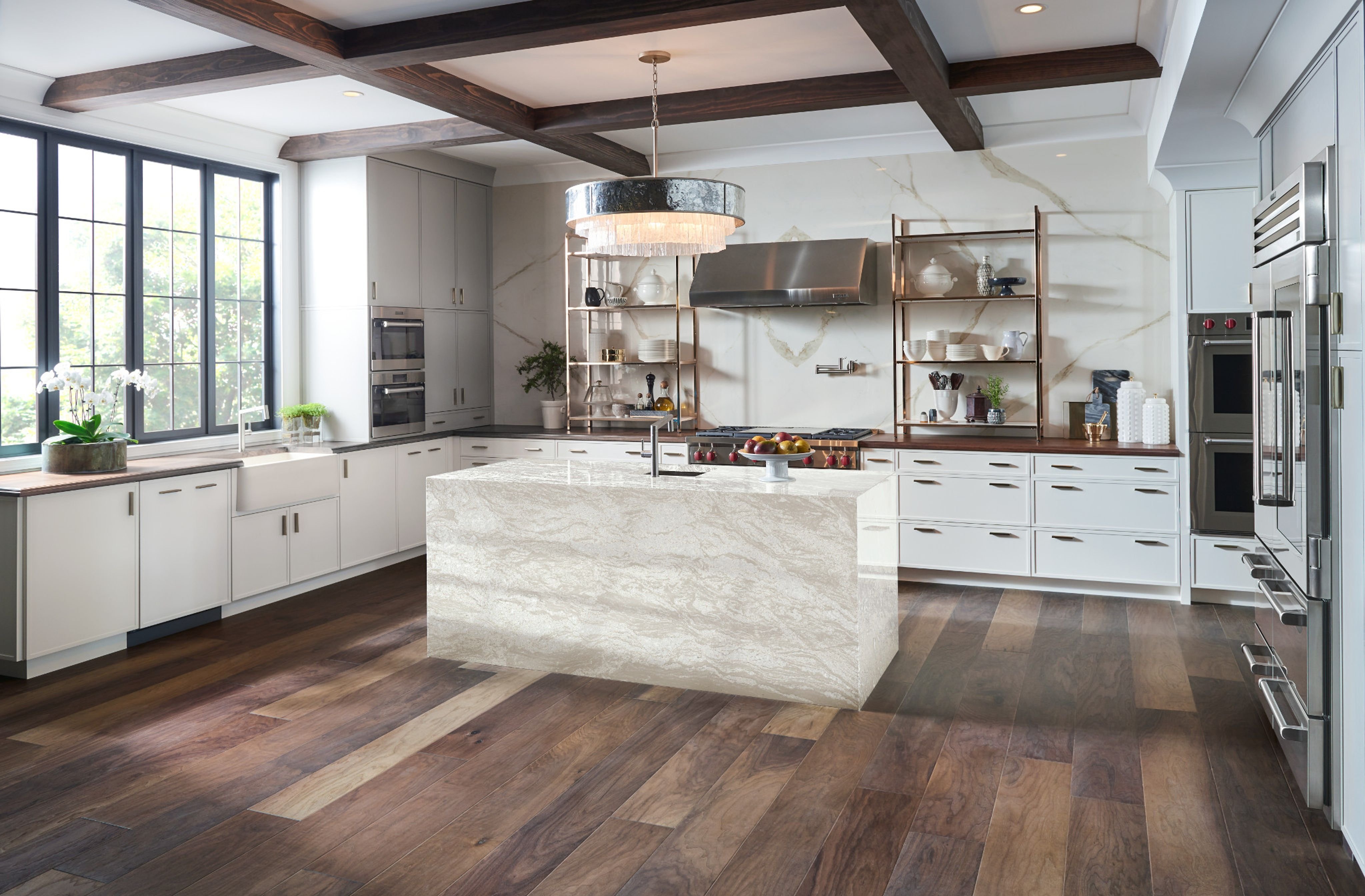 Kitchen with hardwood flooring - Floor refinishing services to revitalize the look of your home from Korfhage Floor Covering in the Louisville, KY area